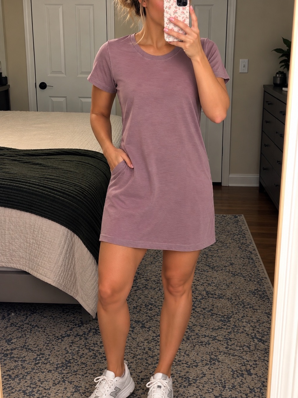 Forever 21 Dusty Mauve Short Sleeve T-Shirt Dress